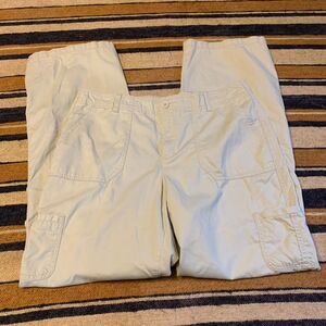Y2k Vintage 90s Cargo Pants Khaki Adjustable Capri shorts Button Faded Glory 12